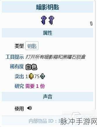 泰拉瑞亚手游攻略,揭秘地牢宝箱钥匙的具体位置