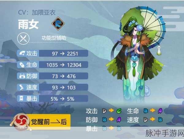阴阳师兔丸与雨女的实力对比，深度解析二者优劣，探寻斗技最佳策略之选