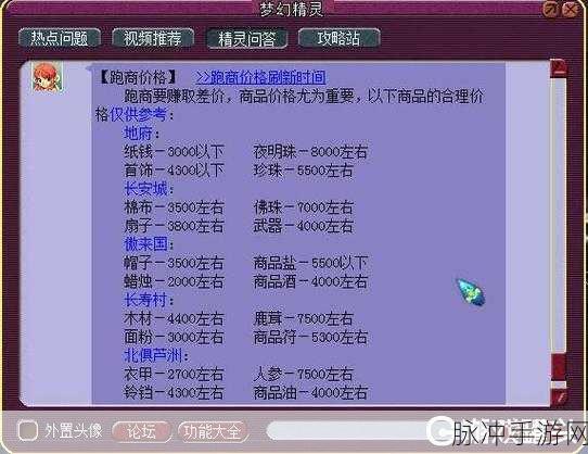 梦幻西游新区跑商全攻略,揭秘一票帮贡奖励与高效跑商技巧