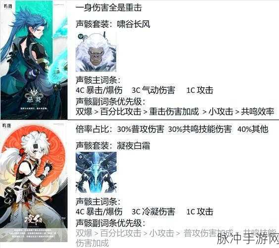 鸣潮1.0版全角色声骸搭配深度指南，解锁你的最强战斗力