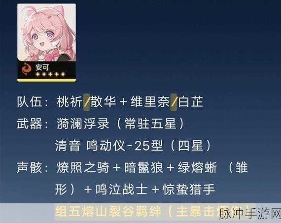 鸣潮1.0版全角色声骸搭配深度指南,解锁你的最强战斗力