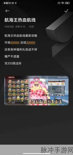 航海王热血航线深度揭秘,黄金匕首获取攻略与珍稀赛事细节