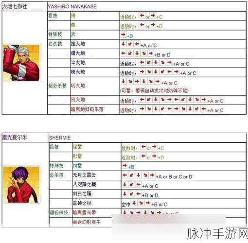 拳皇97深度攻略,全面解析大门角色,打造你的战术布局