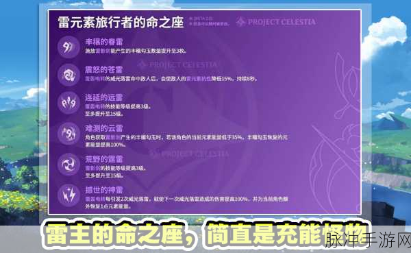 原神雷主命之座全攻略,解锁6个命之座的终极秘密与获取途径