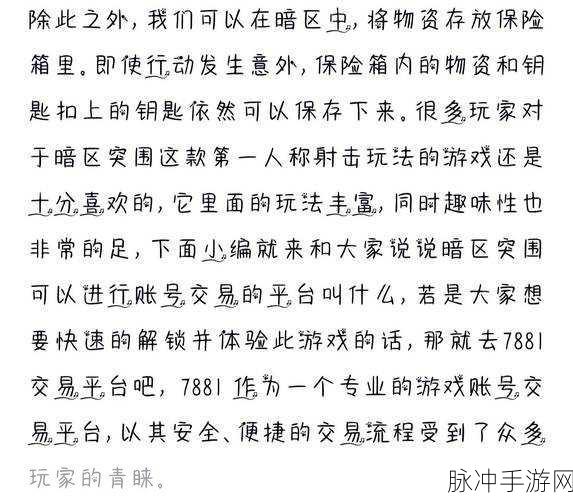暗区突围匆匆撤离与杰出行动深度解析,手游攻略数据全揭秘