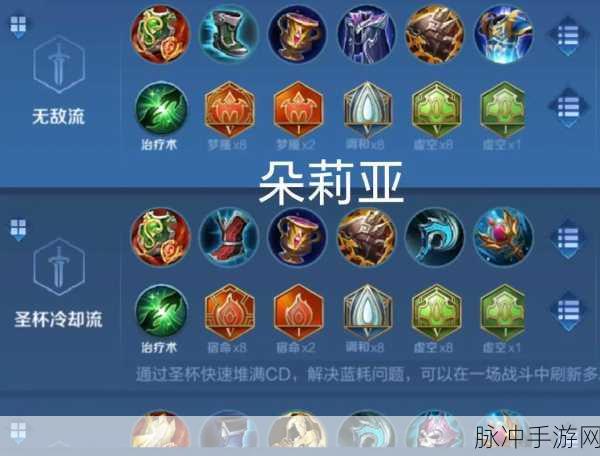 王者荣耀朵莉亚最强出装攻略，实战解析最佳装备组合与技能运用策略