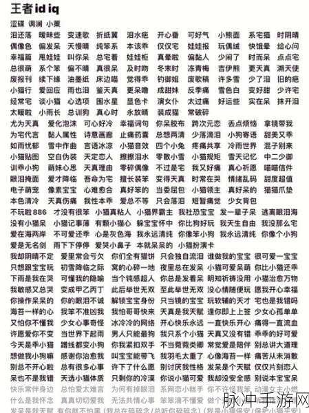 王者荣耀霸气女生昵称精选与攻略指南