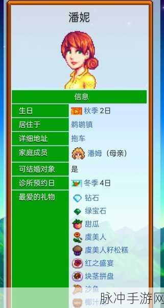 星露谷物语深度攻略，探寻潘妮的踪迹与喜好礼物