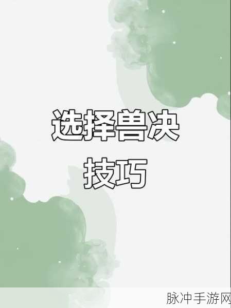 梦幻西游手游攻略，攻宠兽决选择全攻略，打造顶级战斗伙伴