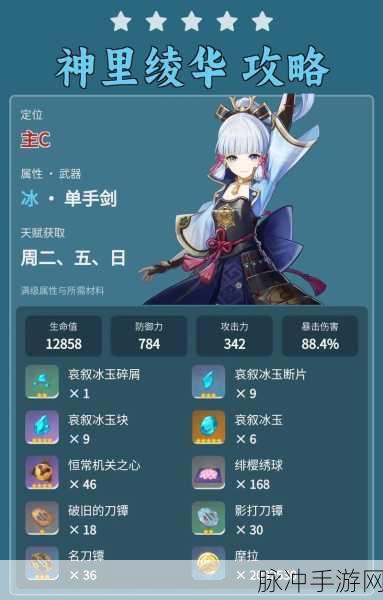 原神绫华突破材料全解析，35级绫华突破必备素材详解