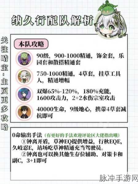 原神纳西妲武器搭配全攻略 多种选择助你战力飙升