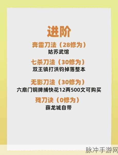 烟雨江湖天罡剑指诀任务全攻略，解锁秘籍与技巧详解