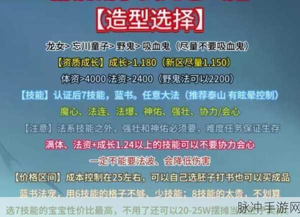 全面剖析梦幻西游手游宠物评分系统，精准指导你选择顶级宠物