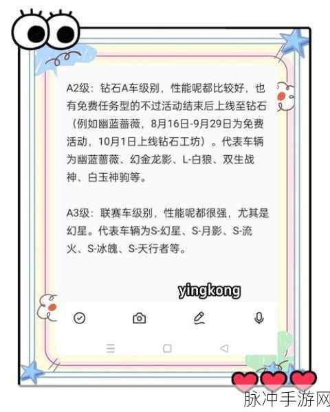 QQ飞车手游车厂专属礼盒A车深度解析，哪款才是你的赛道之选？