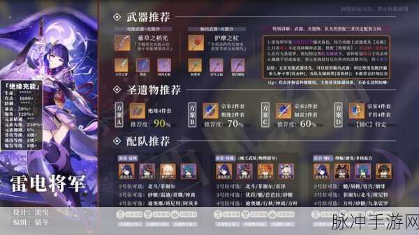 原神雷神角色攻略,圣遗物主属性选择深度解析
