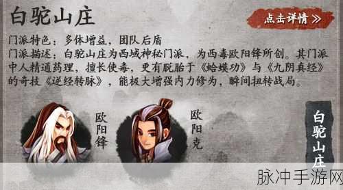 神雕侠侣2手游白驼门派宠物搭配深度解析
