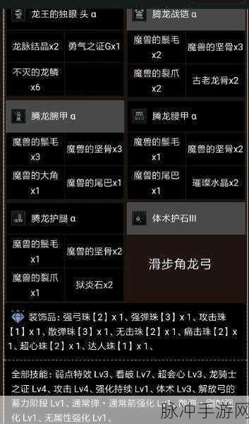 怪物猎人崛起,滑步速射弓配装全攻略深度解析