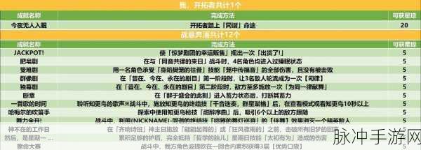崩坏星穹铁道,绳索与棍棒成就达成深度攻略