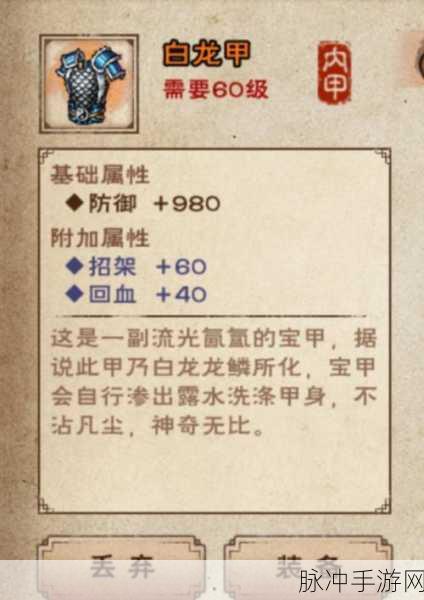 烟雨江湖大乘软甲最佳属性全解析