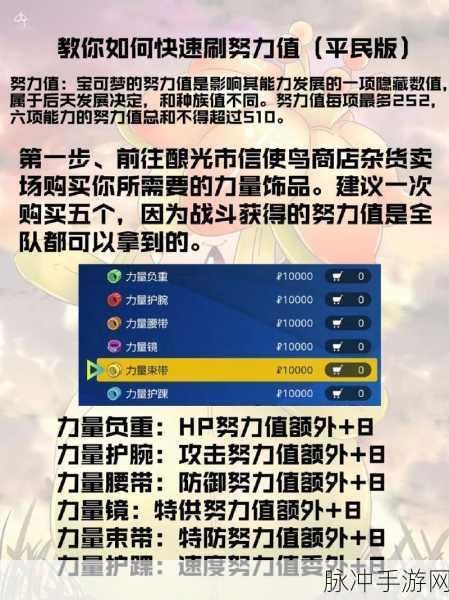 口袋妖怪手游攻略，高效刷取努力值全解析