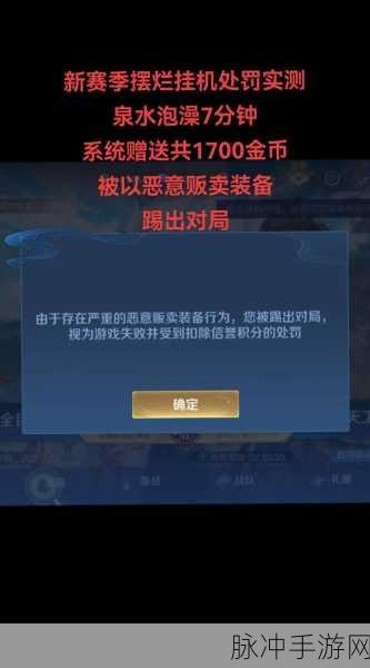 王者荣耀,深入解析恶意掉分行为的处罚机制