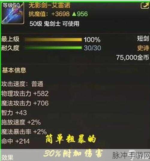 DNF手游深度解析，武器之谜——无影剑的传说与荣耀探索