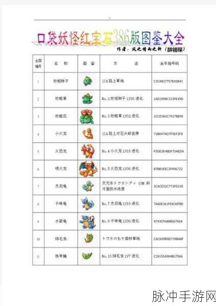 口袋妖怪叶绿386中文版全面攻略指南