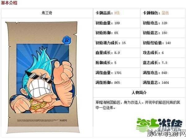 航海王强者之路,深度解析弗兰奇橙卡突破、克制与实战攻略