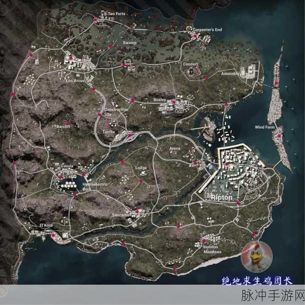 绝地求生刺激战场,沙漠地图监狱点霸主养成,精准落地点攻略大揭秘