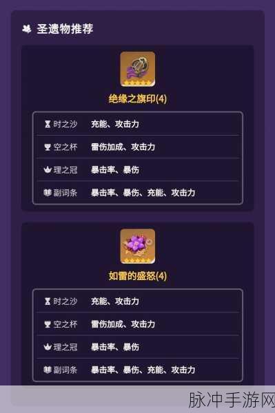 原神北斗圣遗物搭配全攻略,打造顶级雷系战士