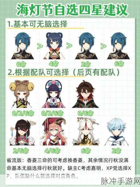 原神攻略，四星角色六选一领取指南及角色分析
