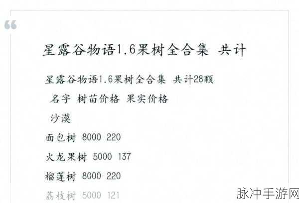 星露谷物语,星之果实获取全攻略