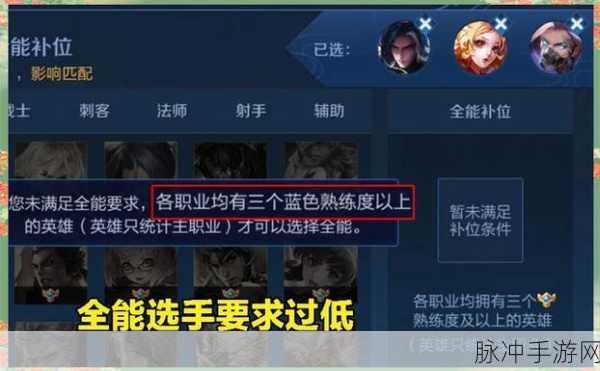 王者荣耀攻略,揭秘坦克英雄精英熟练度与全能选手的门槛