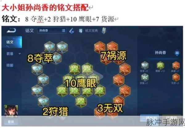 王者荣耀孙尚香下路五级铭文推荐及超高暴击流打法详解