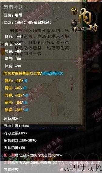 九阴真经手游宝地揭秘，内功修炼加成奥秘大解析