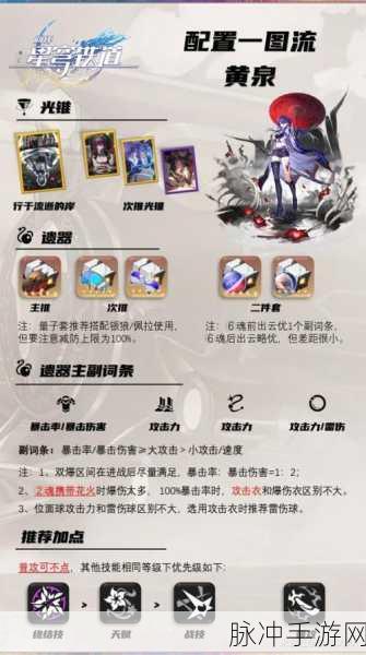 崩坏星穹铁道黄泉遗器套装搭配攻略大全，实战应用与选择策略