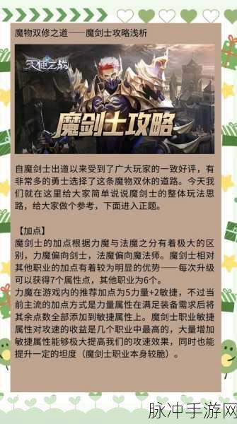 真红之刃智魔剑士天赋加点深度解析与实战攻略