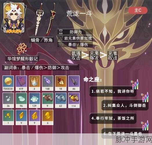 原神深度解析,荒泷一斗最强武器搭配指南