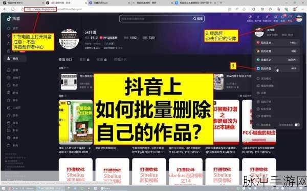 抖音作品管理指南,手游玩家如何高效删除自己的作品