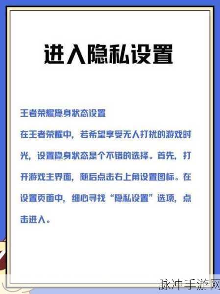 王者荣耀隐身功能详解,轻松掌握隐私设置技巧