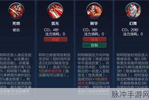 王者荣耀五大刺客深度解析及玩法攻略