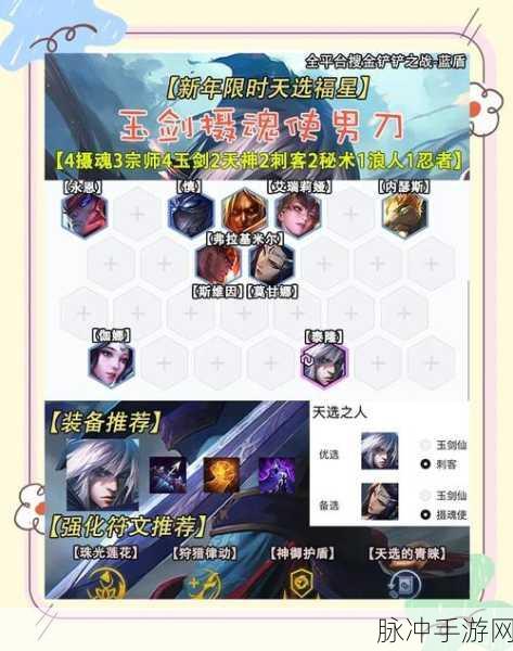 玉剑仙阵容男刀玩法全解析,装备选择与阵容搭配