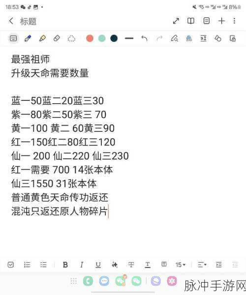 最强祖师弟子天命升级材料全解析及高效攻略