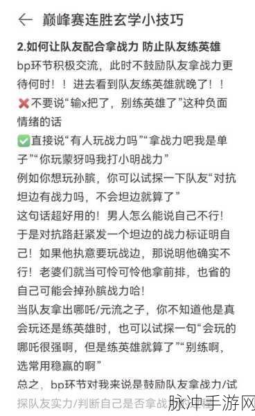 王者荣耀战队赛精英成就全攻略，全方位战力提升与成就速通指南