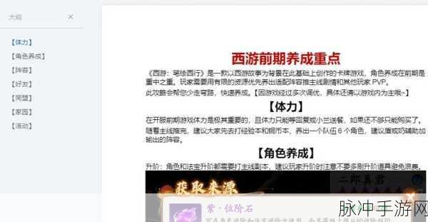 西游笔绘西行新手必看！职业选择全攻略与实战技巧详解