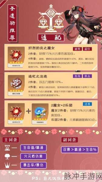 原神胡桃圣遗物词条搭配全攻略