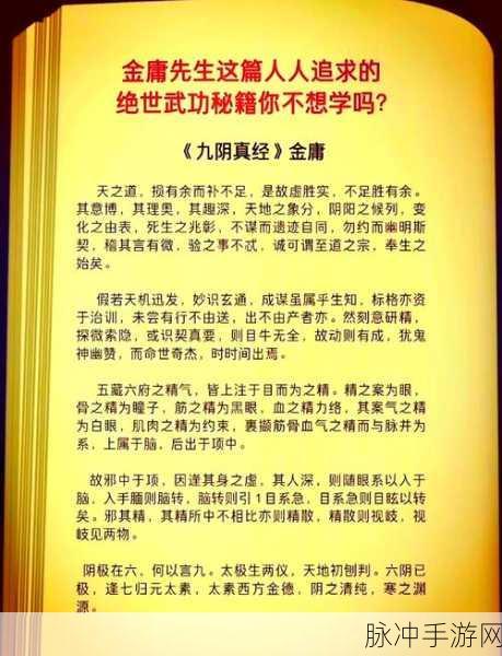 手游版九阴真经,武侠世界探险之旅,揭秘修炼成江湖高手的秘籍