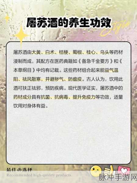 烟雨江湖深度揭秘,屠苏酒的神奇功效与最新玩法全解析