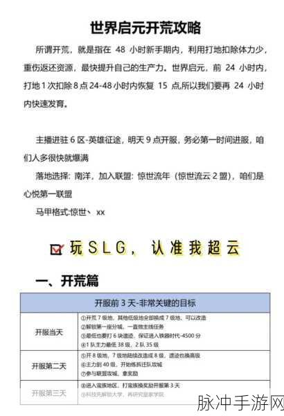 世界启元,新手攻略大揭秘,这些细节助你称霸游戏世界