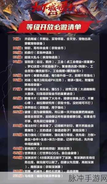 地下城与勇士手游深渊开启等级详解，入门进阶与高级挑战全攻略